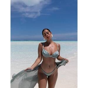 NEW KADIMAH yemaya braided strap bikini top in seafoam